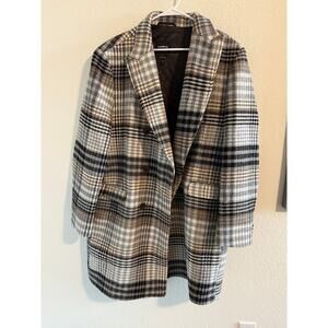Express Plaid Recycled Wool Coat